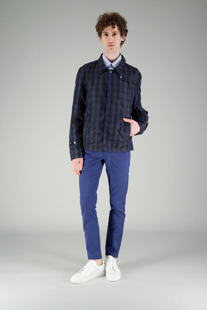Jagvi Trench Court Avant Garde Carreaux Bleus