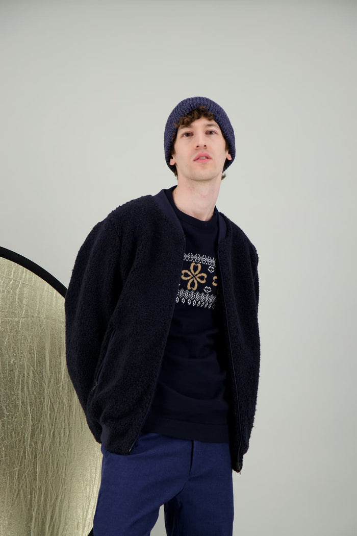 jagvi Veste Bomber laine marine