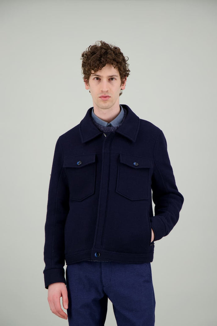 jagvi Veste en Laine Marine