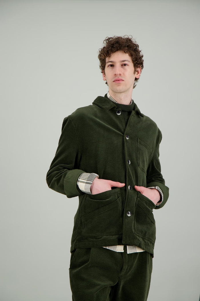 Jagvi Veste Workwear En Velours Kaki