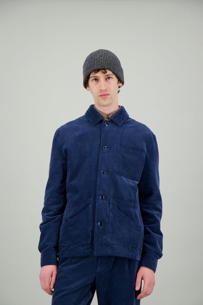 Jagvi Veste Workwear Velours Bleu
