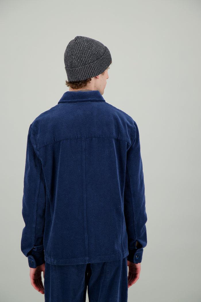 Jagvi Veste Workwear Velours Bleu