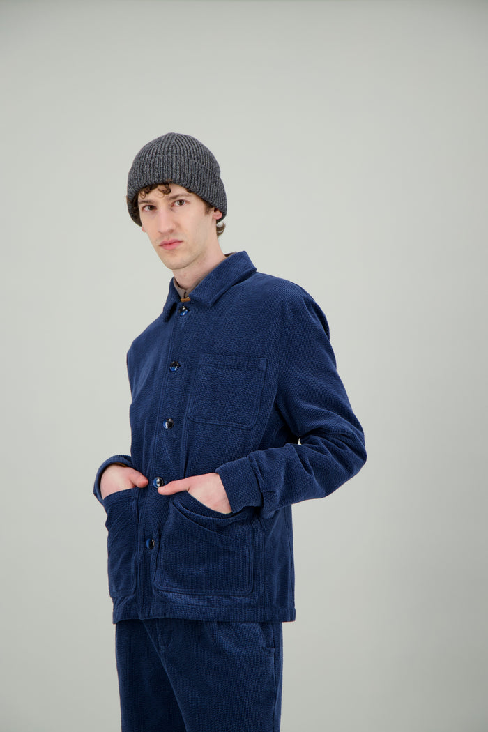 jagvi Veste Workwear velours bleu