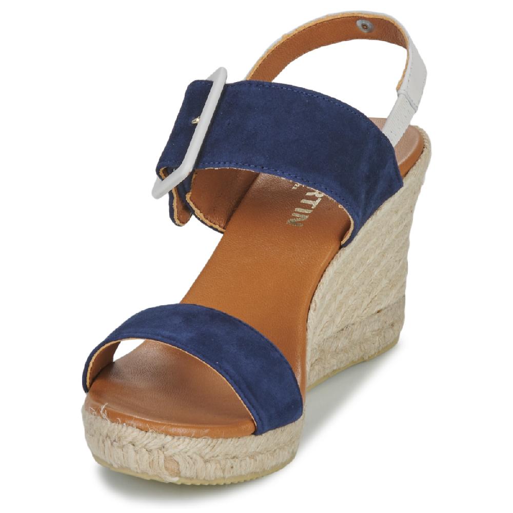 Jb Martin 1IRINA CHEVRE VELOURS MARINE / CRAIE