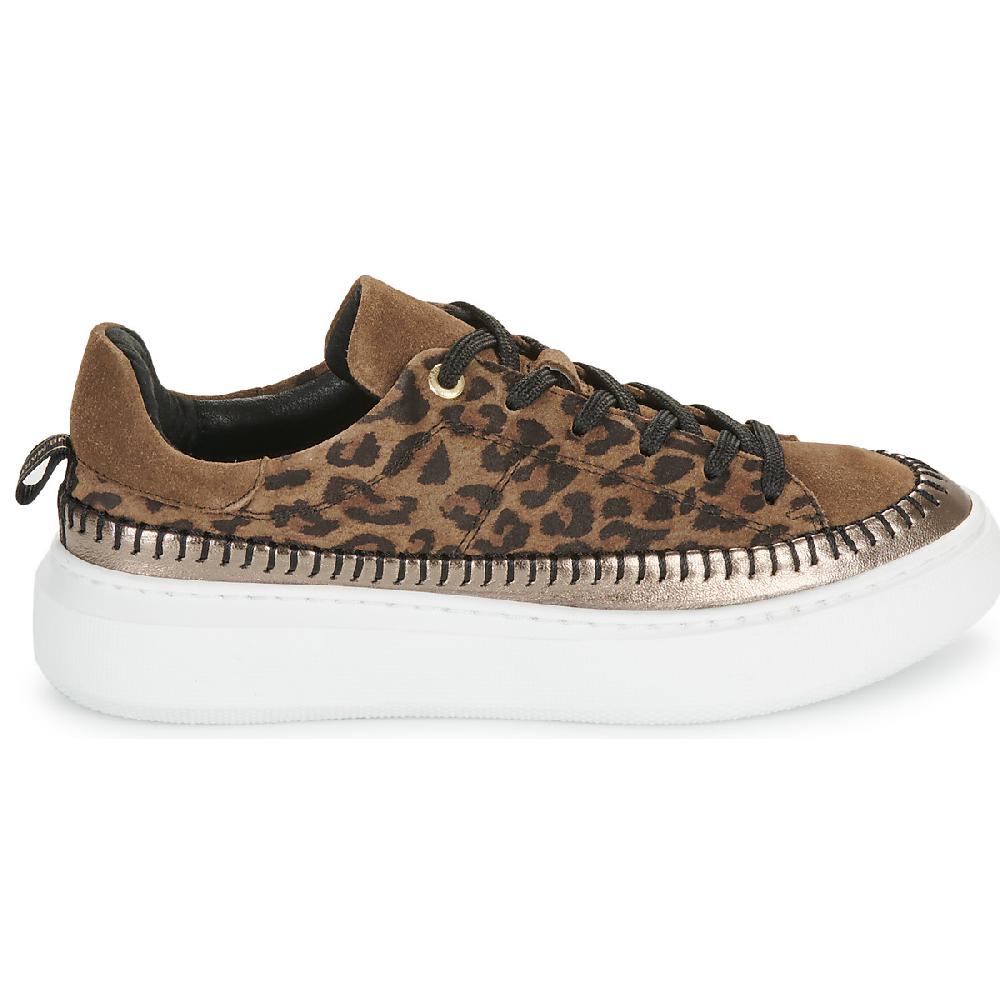 Jb Martin FLEUR CROUTE VELOURS LEOPARD / BRONZE