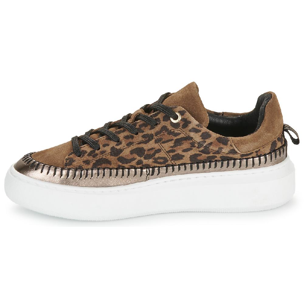 Jb Martin FLEUR CROUTE VELOURS LEOPARD / BRONZE