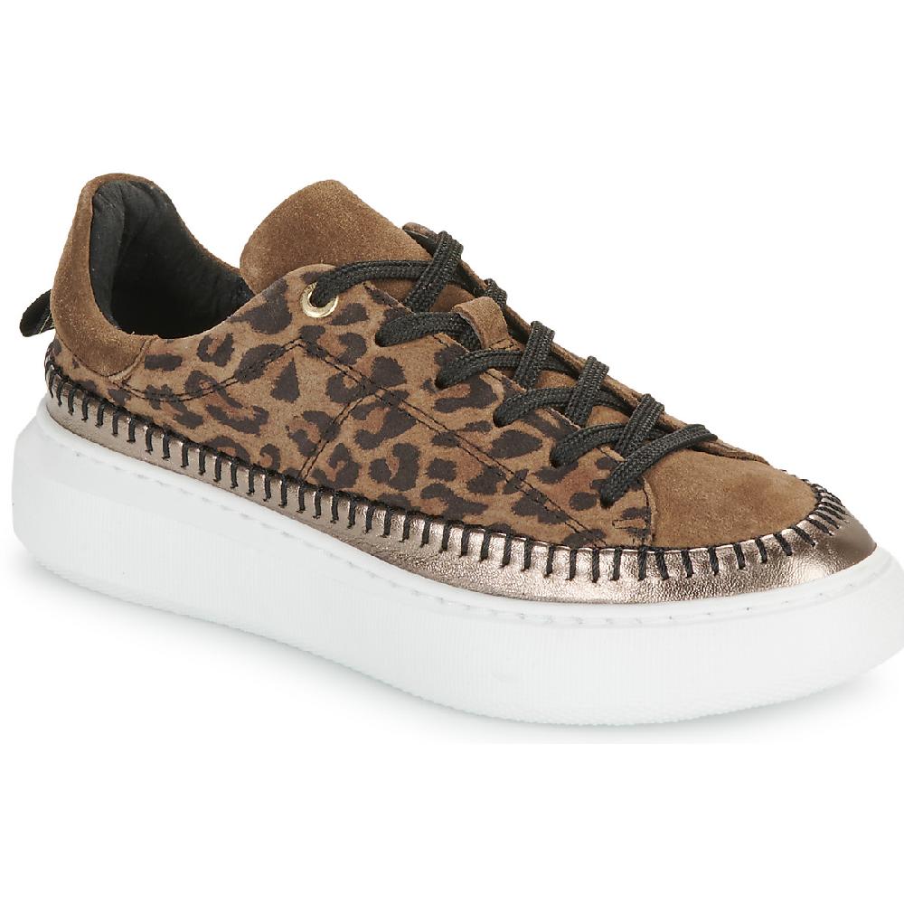 jb martin FLEUR CROUTE VELOURS LEOPARD / BRONZE