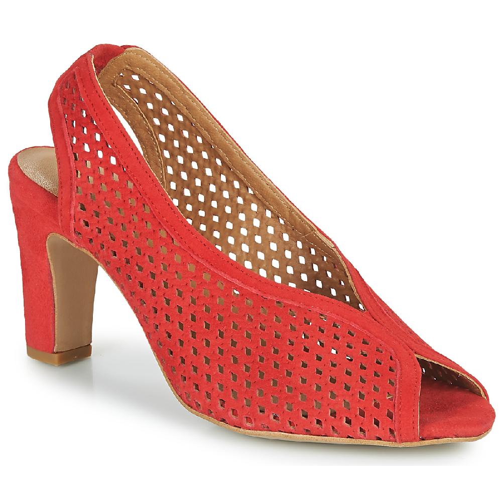 jb martin LUXE CHEVRE VELOURS PERFO ROUGE