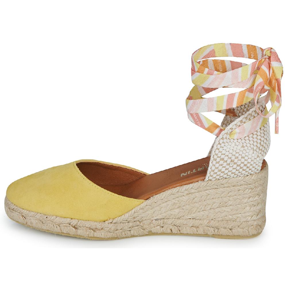 Jb Martin VISALIA VELOURS JAUNE / LACETS BONBON