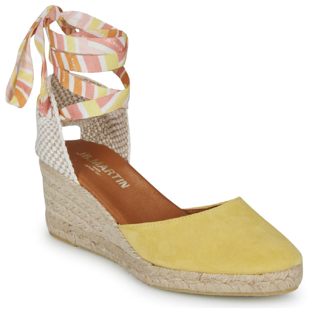 jb martin VISALIA VELOURS JAUNE / LACETS BONBON