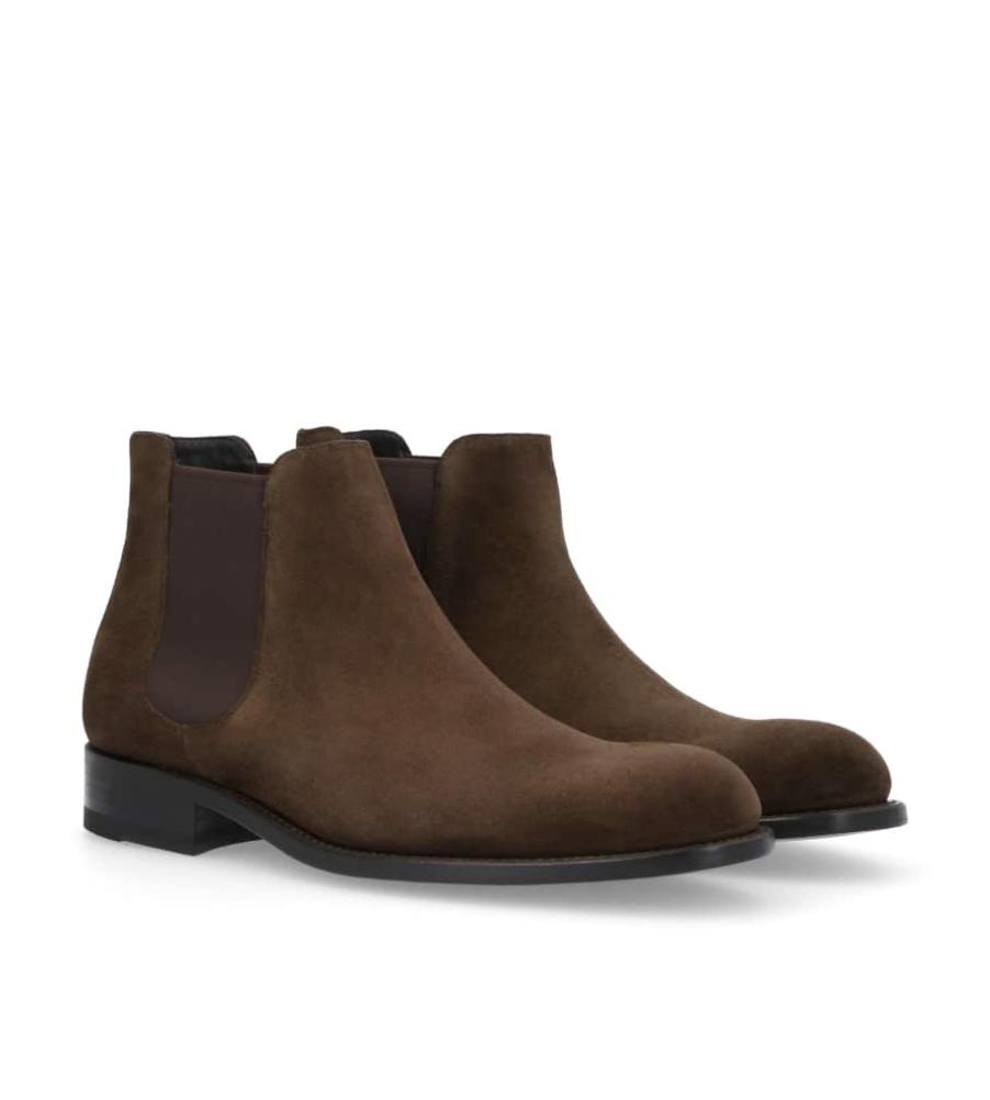 Jean Baptiste Rautureau Axel Boot Chelsea En Cuir Velours Marron Foncé