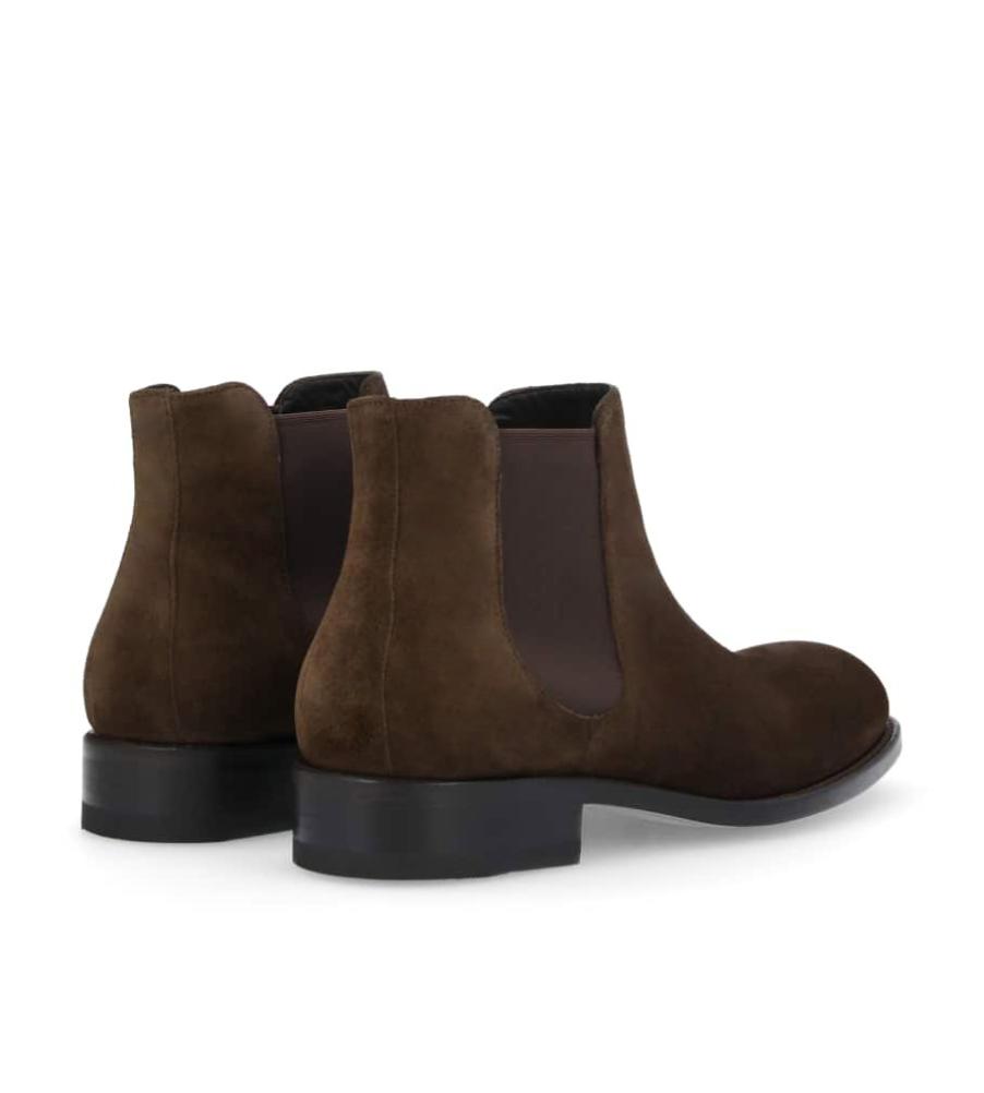 Jean Baptiste Rautureau Axel Boot Chelsea En Cuir Velours Marron Foncé
