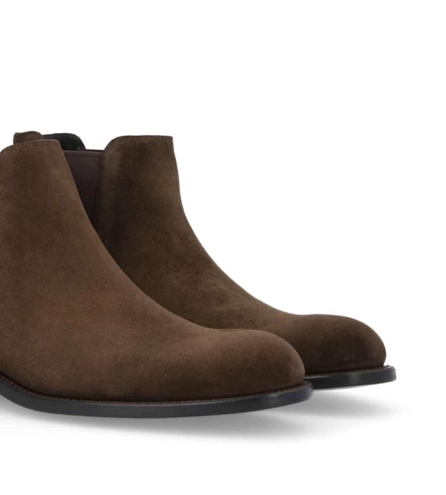 Jean Baptiste Rautureau Axel Boot Chelsea En Cuir Velours Marron Foncé