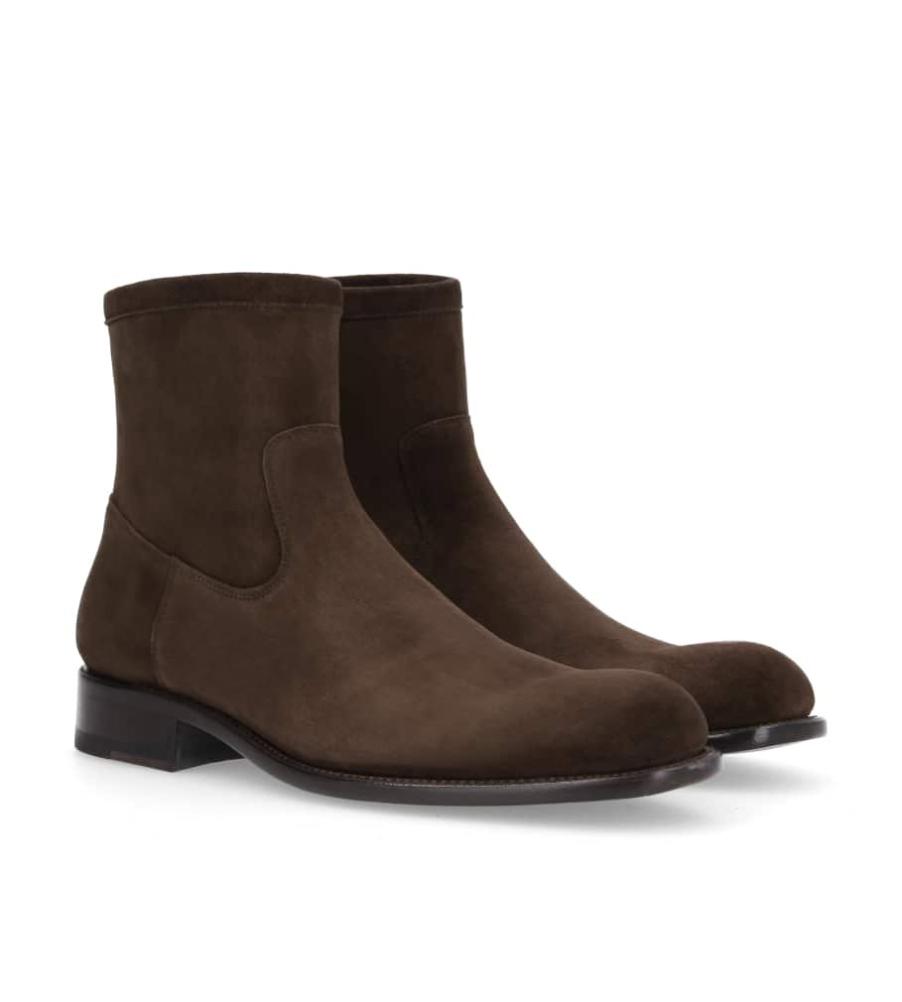 Jean Baptiste Rautureau Axel Boot En Cuir Velours Marron