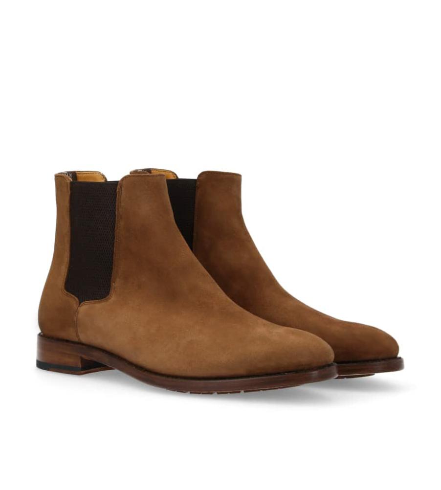 Jean Baptiste Rautureau Dandy Boot Chelsea En Cuir Velours Marron