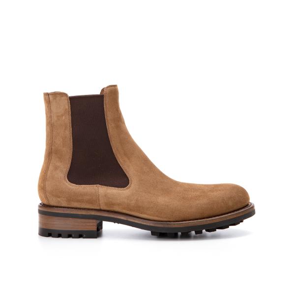 jean baptiste rautureau Dandy Boot chelsea en cuir velours marron