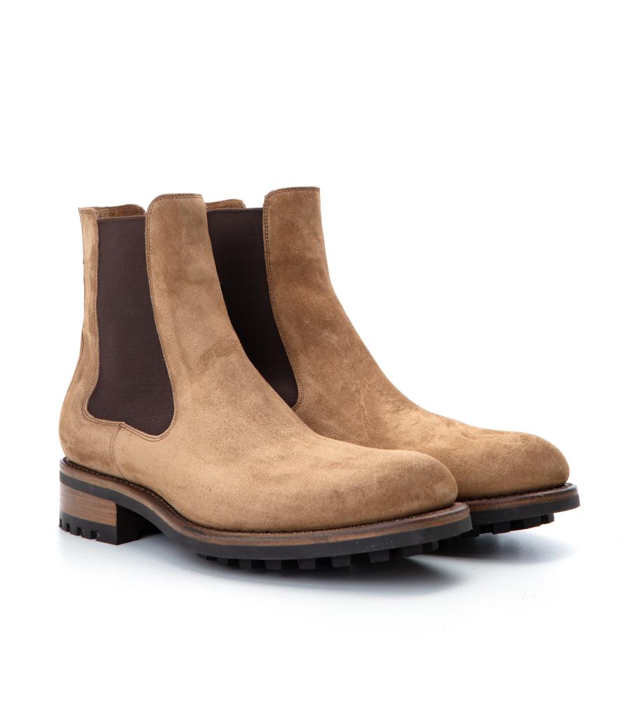 Jean Baptiste Rautureau Hyrod Boot Chelsea En Cuir Velours Marron