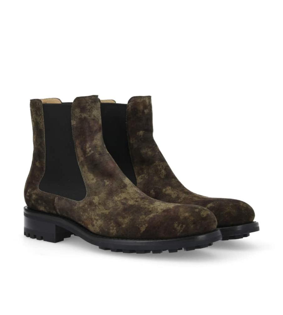 Jean Baptiste Rautureau Hyrod Boot Jodhpur Chelsea En Cuir Velours Camouflage