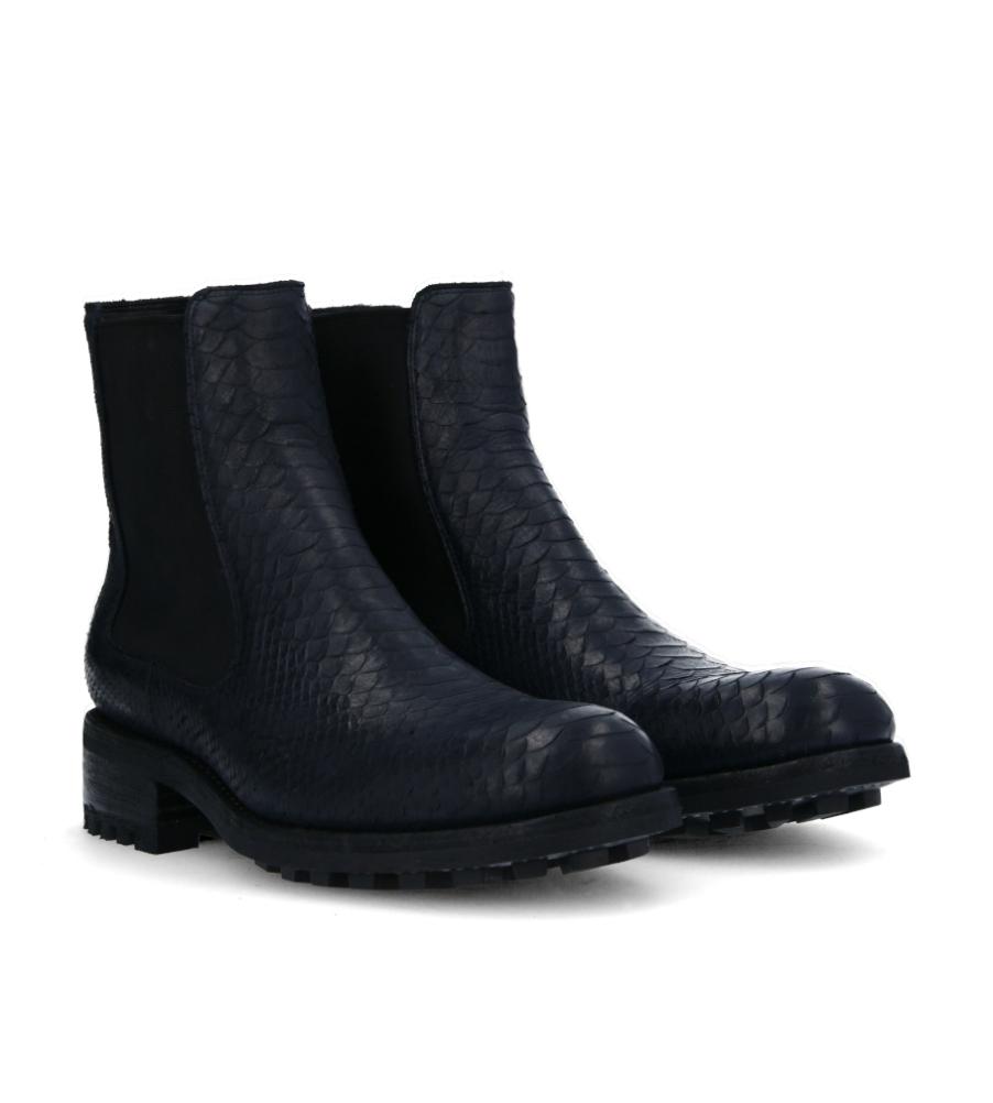 Jean Baptiste Rautureau Hyrod Boot Jodhpur Chelsea Hyrod Cuir Lavé Embossé Python