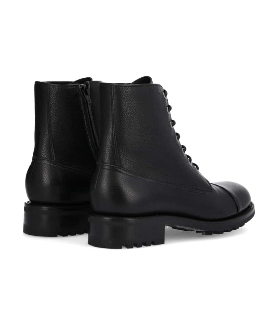 Jean Baptiste Rautureau Hyrod Boot Lacée En Cuir Grainé Noir
