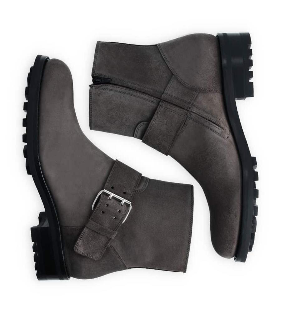 Jean Baptiste Rautureau Hyrod Boot Zippée à Boucle Hyrod Cuir Velours