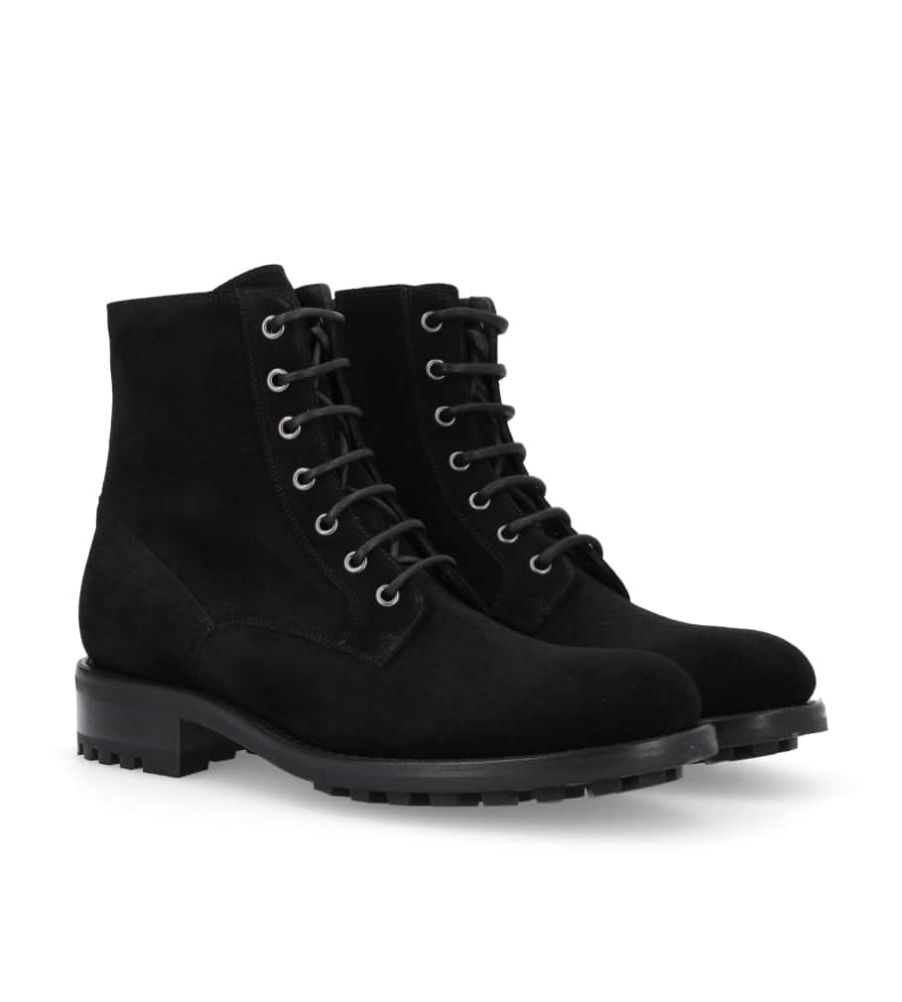 Jean Baptiste Rautureau Hyrod Boot Zippée à Double Boucle En Cuir Velours Noir