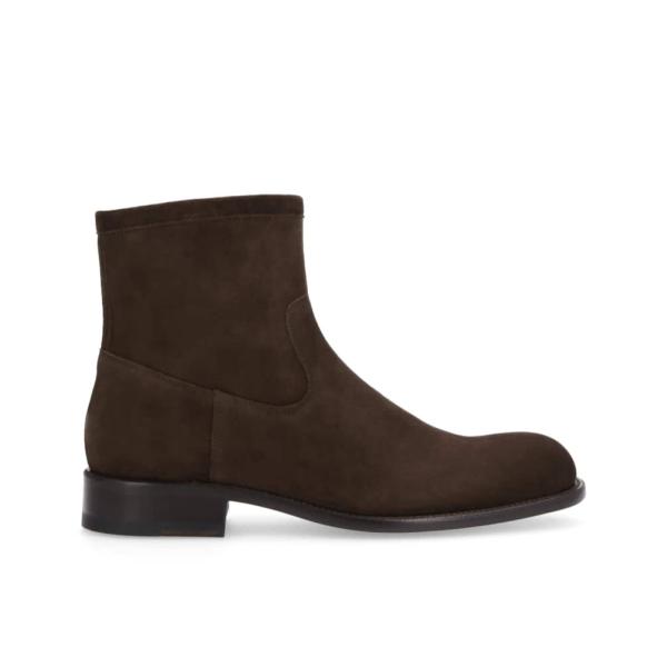 jean baptiste rautureau Hyrod Boot zippée à double boucle en cuir velours kaki