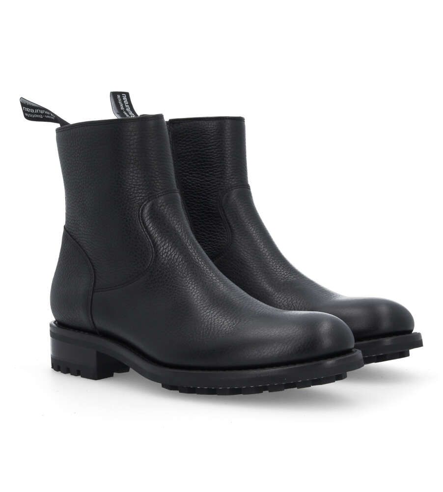 Jean Baptiste Rautureau Hyrod Boots Biker Zippées En Cuir Grainé Noir