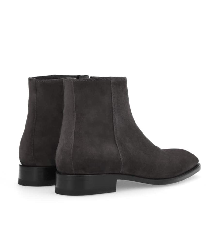Jean Baptiste Rautureau Romain Boot Zippée En Cuir Velours Anthracite