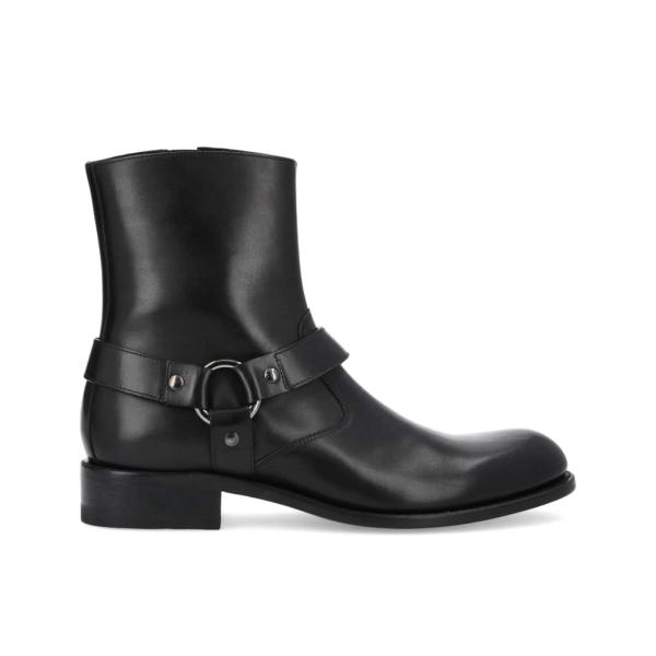 jean baptiste rautureau Romain Boot zippée en cuir velours anthracite