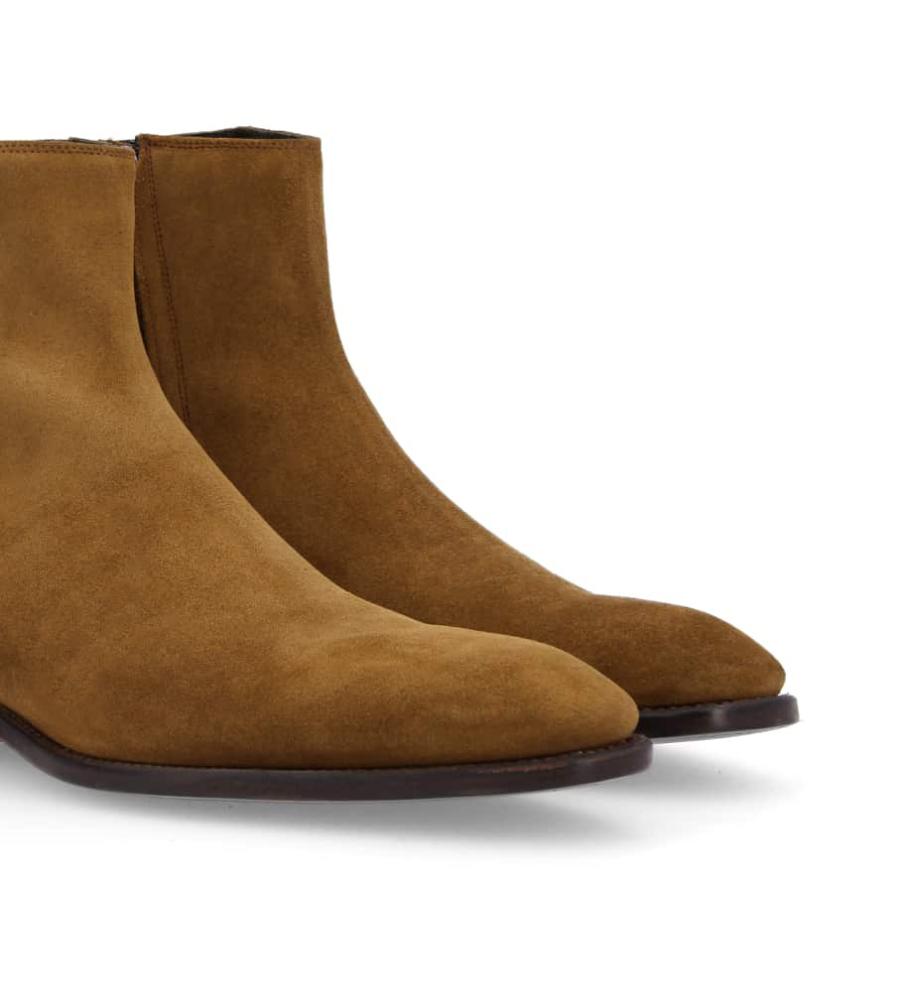 Jean Baptiste Rautureau Romain Boot Zippée Romain Cuir Velours