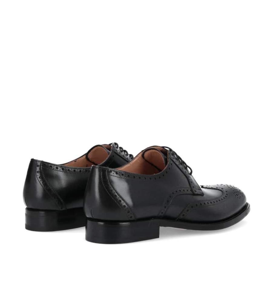 Jean Baptiste Rautureau Stanley Derby Brogues En Cuir Lisse Noir