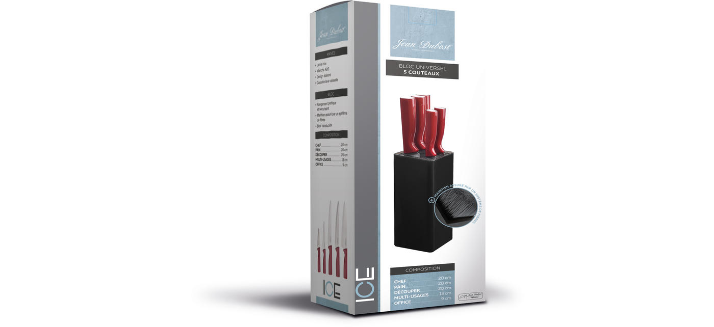 Jean Dubost Bloc 5 Couteaux Cuisine Ice Jean Dubost