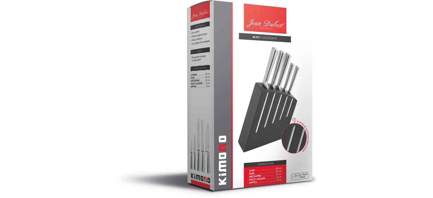 Jean Dubost Bloc 5 Couteaux Cuisine Kimono Jean Dubost