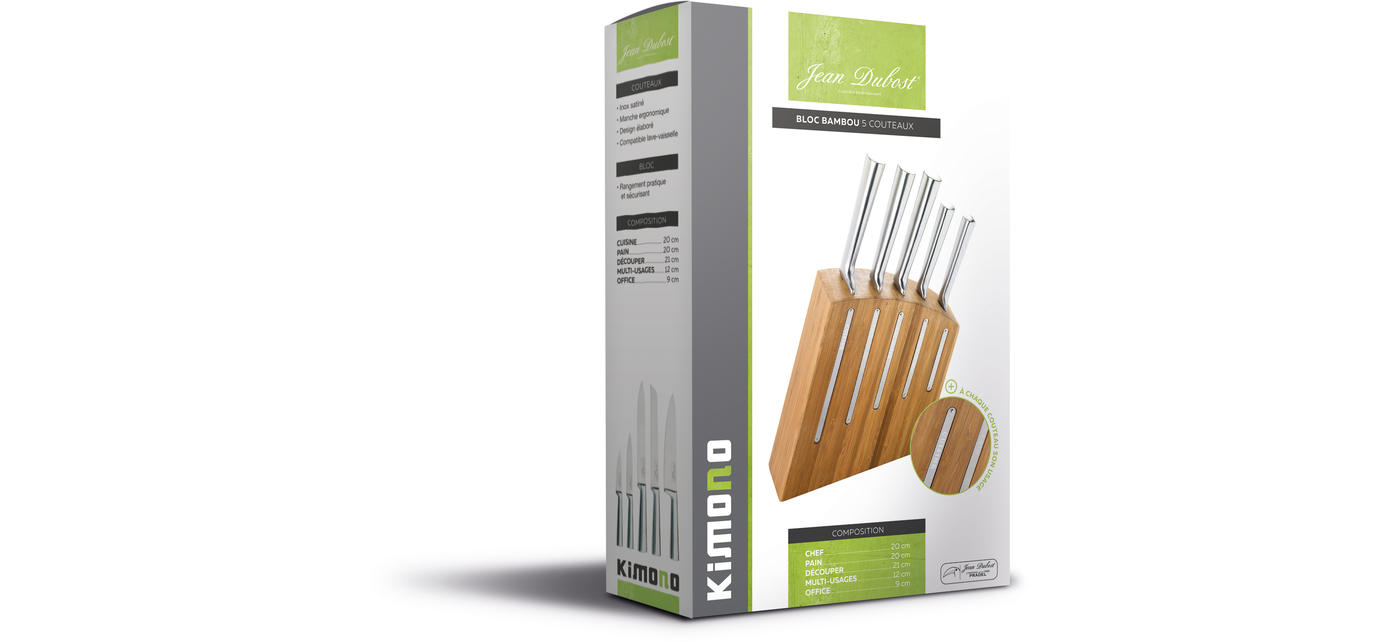 Jean Dubost Bloc Bambou 5 Couteaux Cuisine Kimono Jean Dubost