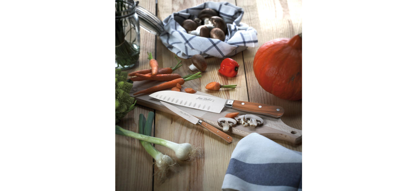 Jean Dubost Coffret 3 Couteaux De Cuisine Jean Dubost Gamme 1920 Manche Bois D'olivier