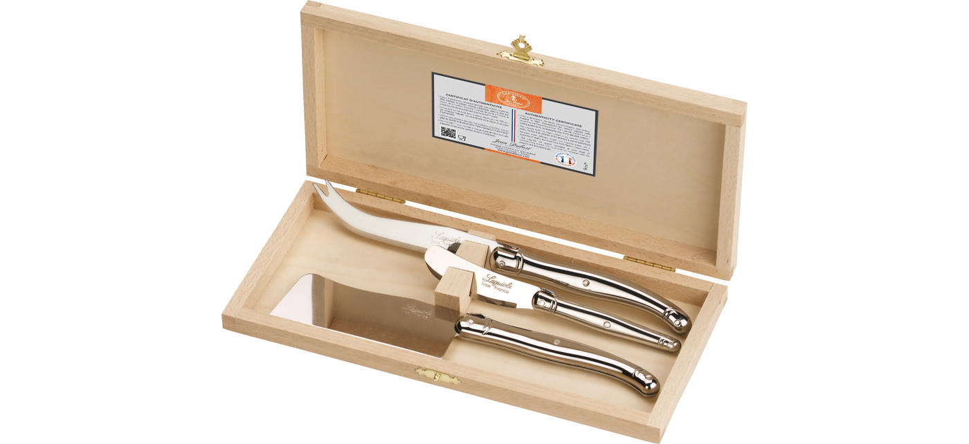 jean dubost Coffret 3 couteaux fromage Jean Dubost Laguiole tout inox