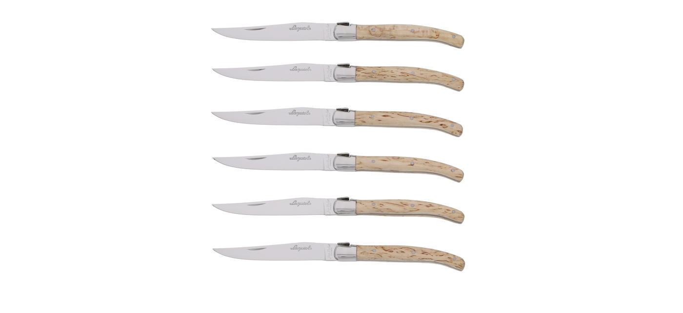 Jean Dubost Coffret 6 Couteaux Jean Dubost Laguiole Manche En Bouleau De Norvège Made In France