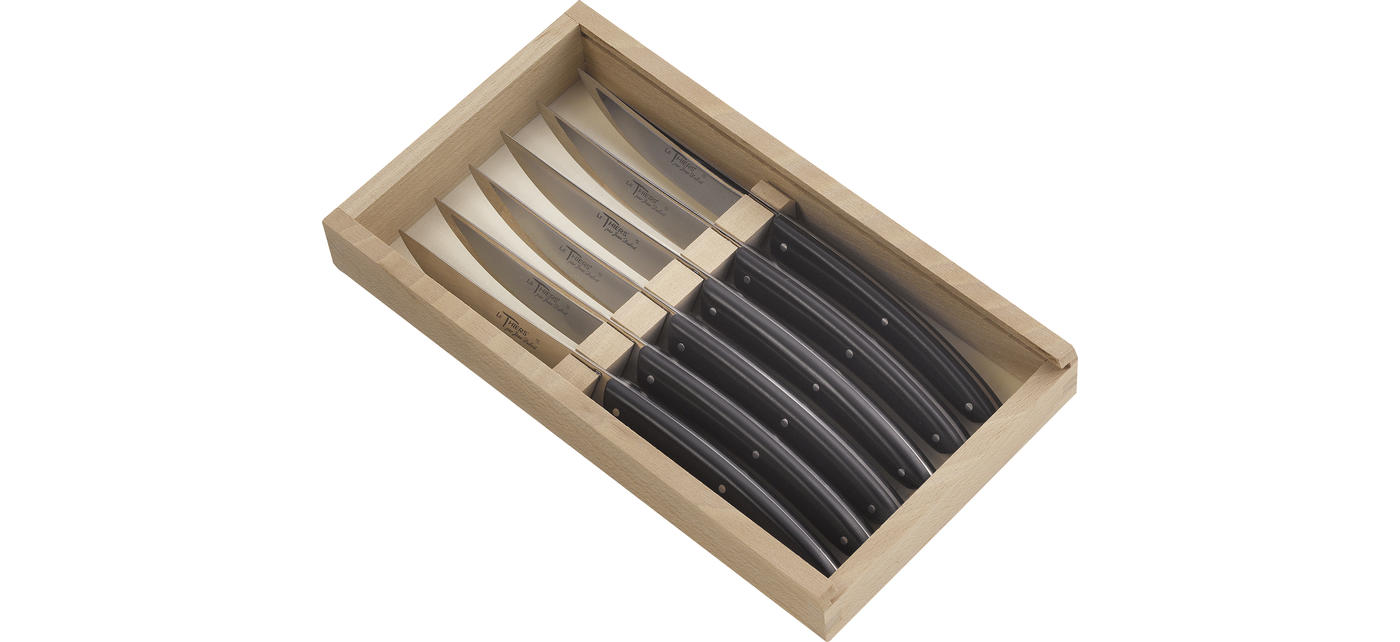 jean dubost Coffret 6 couteaux Le Thiers acrylique noir