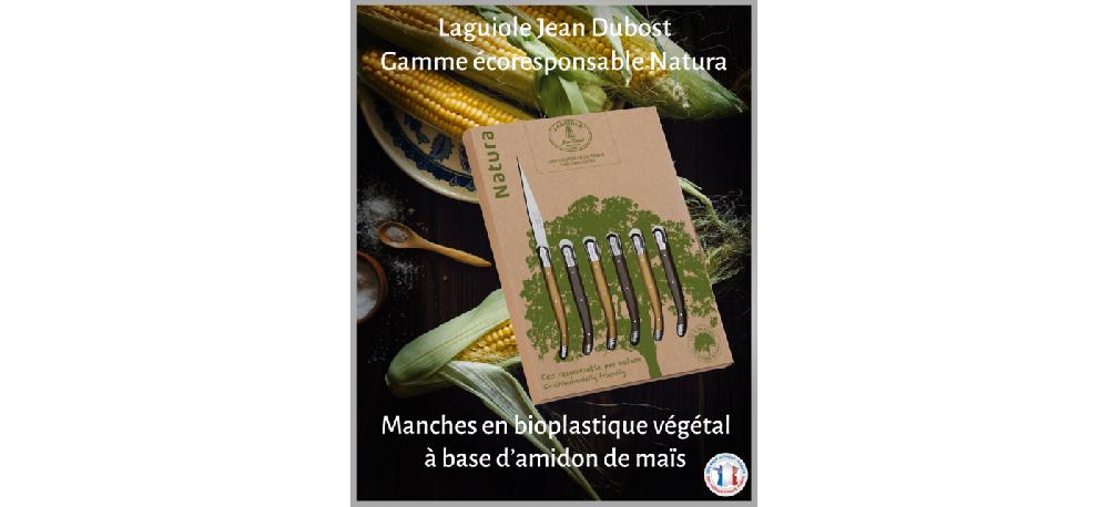 Jean Dubost Coffret 6 Couteaux Steak NATURA Laguiole Jean Dubost 100% Recyclable