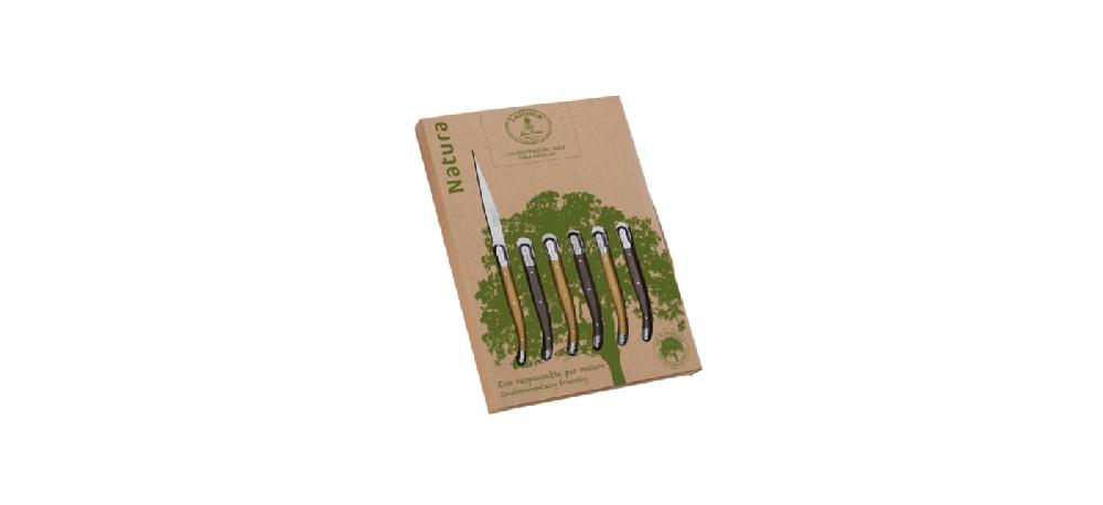 jean dubost Coffret 6 couteaux steak NATURA Laguiole Jean Dubost 100% recyclable