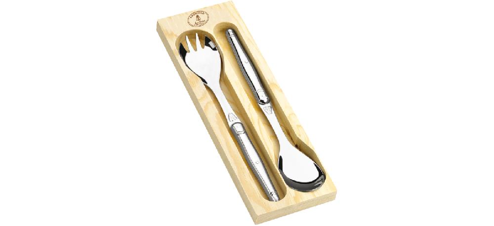 jean dubost Coffret couverts à salade Laguiole tout inox