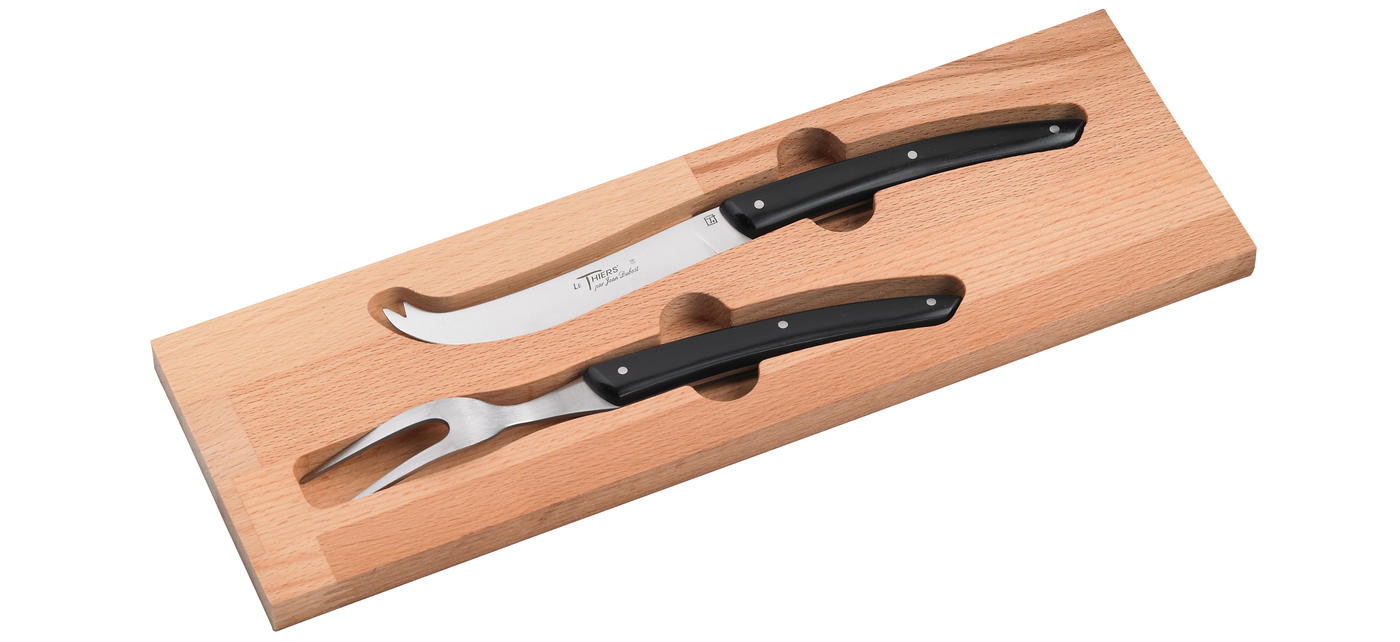 jean dubost Coffret fourchette et couteau fromage Le Thiers acrylique