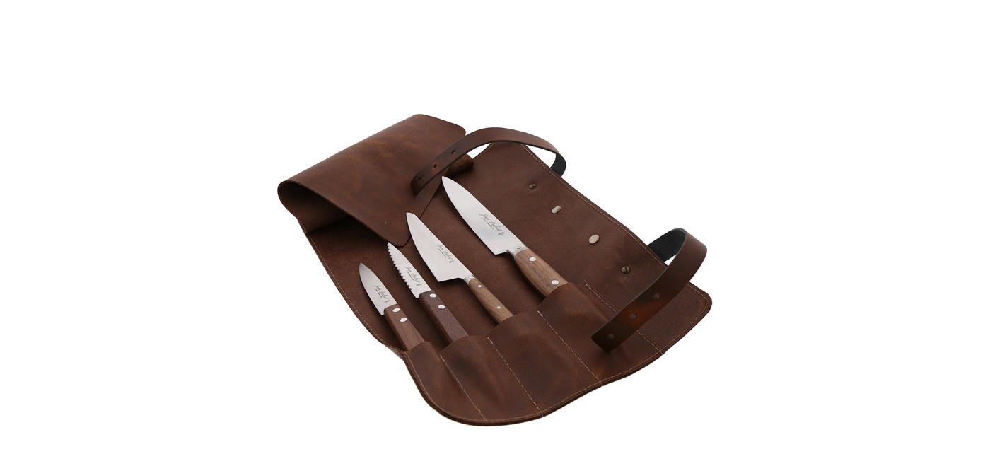 Jean Dubost Couteaux De Cuisine Jean Dubost Manches Noyer Fabrication Francaise En Sacoche Cuir