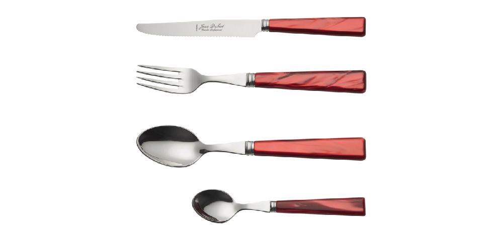 jean dubost Couverts Jean Dubost Monaco acrylique rouge