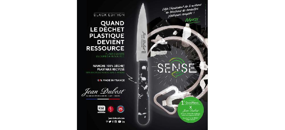 Jean Dubost Jean Dubost Coffret 3 Couteaux De Cuisine Gamme 1920 Manche Ecoconcu Sense Black Made In France