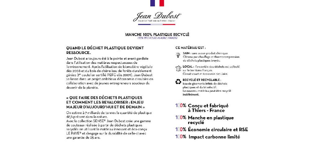 Jean Dubost Jean Dubost Couteaux De Cuisine Gamme Sense® Issue De L'économie Circulaire Fabrication Francaise