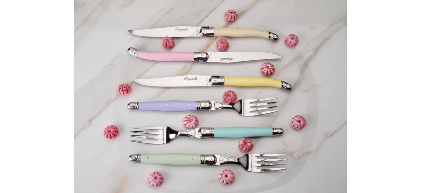 Jean Dubost Ménagère Laguiole Jean Dubost Coloris Pastel