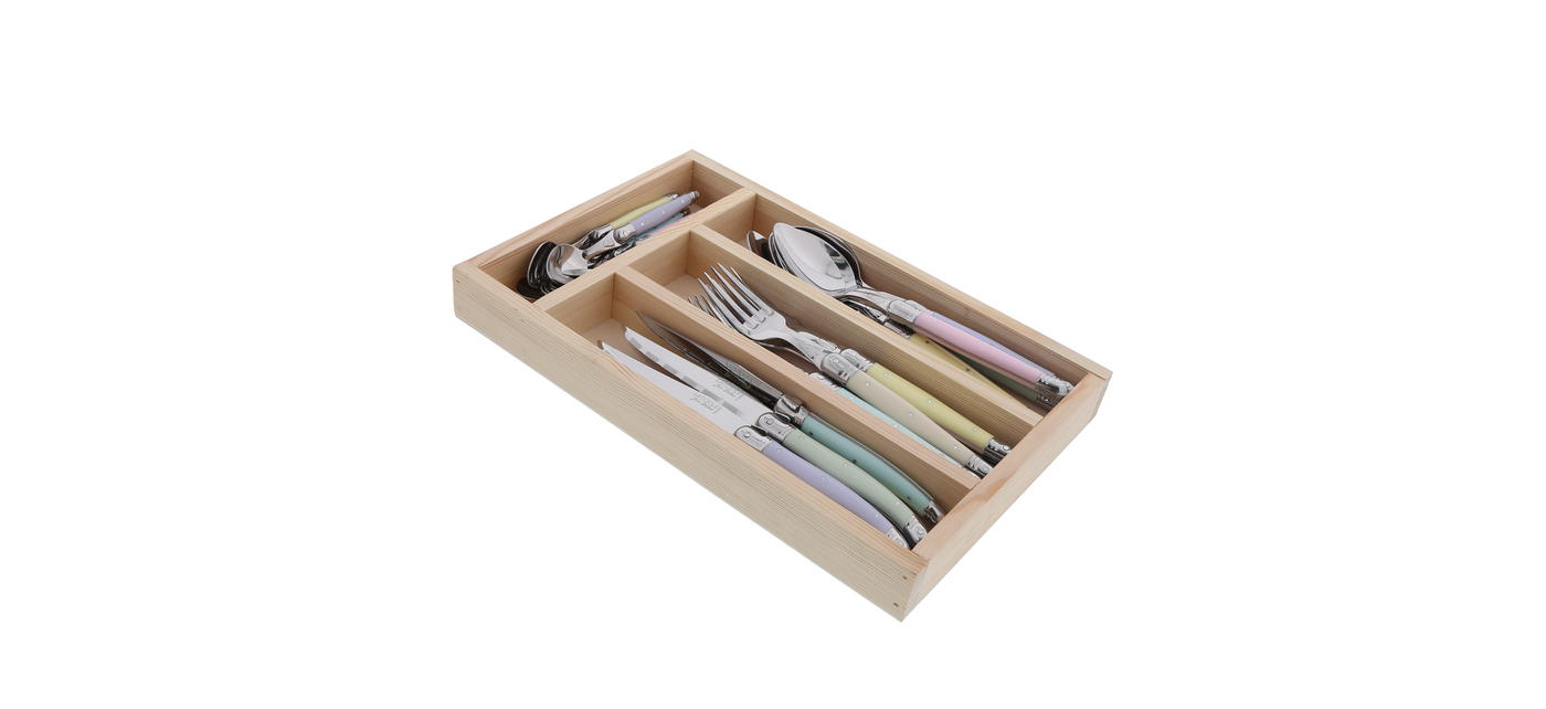 jean dubost Ménagère Laguiole Jean Dubost coloris pastel