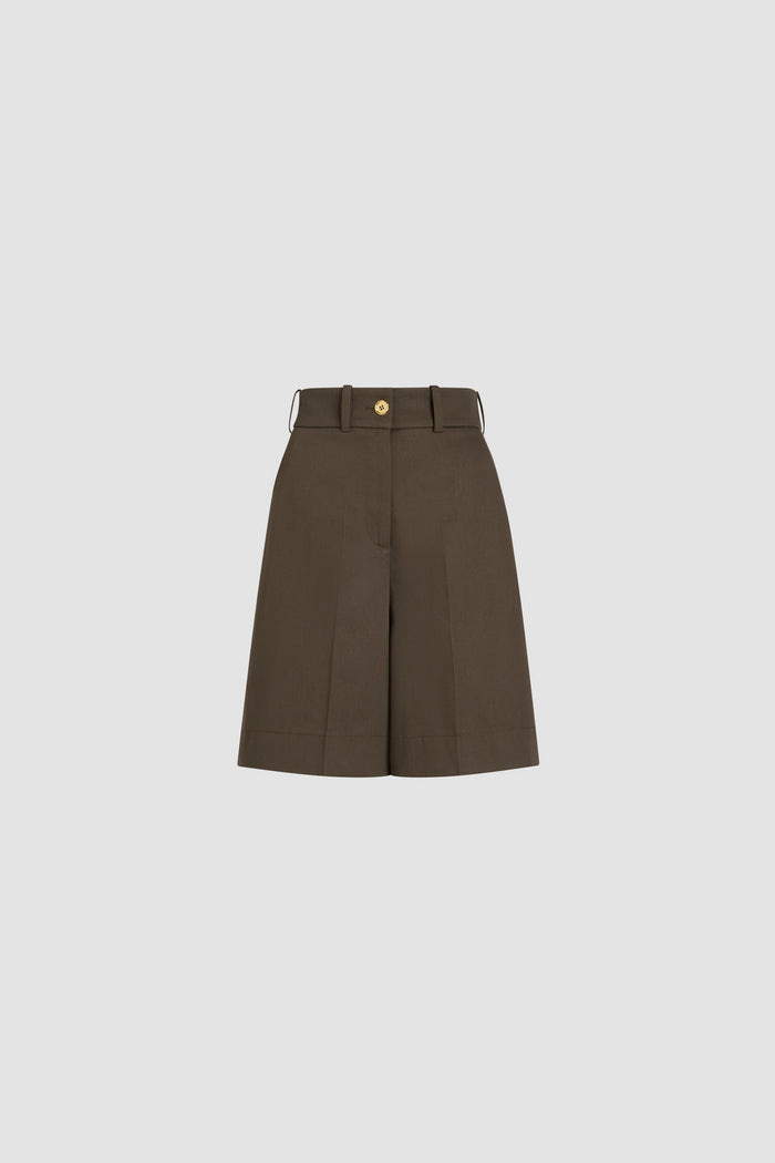 jean patou Bermuda en gabardine de coton bio Java Brown